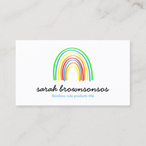 Rainbow Yellow Blue Red Orange Kids Business Card