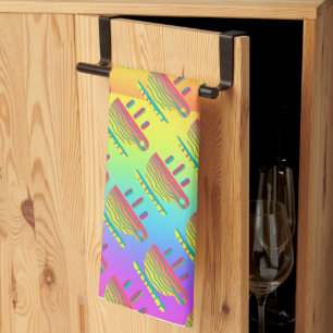 Rainbow Yellow Cup Saucer Kitchen Towel