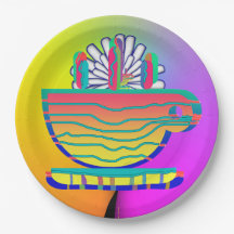 Rainbow Yellow Cup Saucer Party Cocktail 