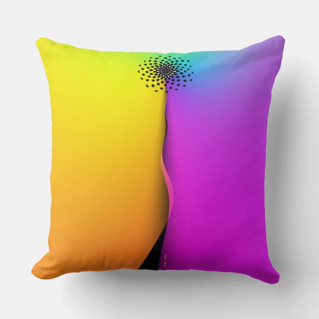 Rainbow Yellow Purple Imagery  Throw Pillow (Front)