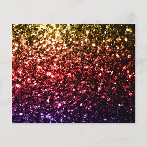 Rainbow yellow red purple faux glitter sparkles flyer