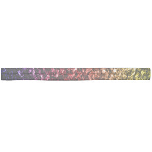Rainbow yellow red purple faux glitter sparkles ribbon hair tie
