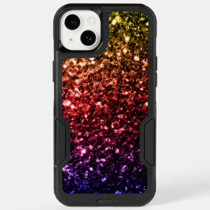 Rainbow yellow red purple sparkles OtterBox iPhone 14 plus case