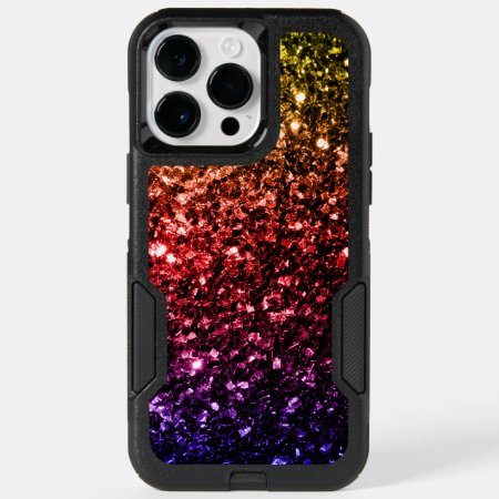 Rainbow Yellow Red Purple Sparkles Otterbox Iphone 14 Pro Max Case