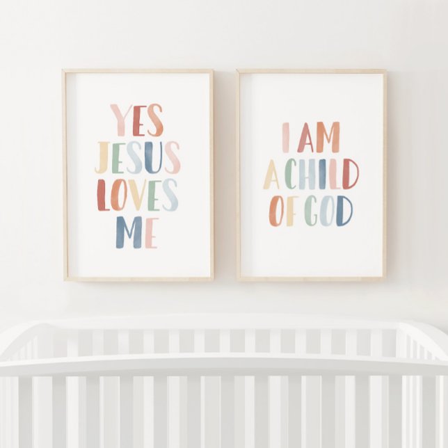 Rainbow Yes Jesus Loves Me Child of God Wall Art Sets (Creator Uploaded)
