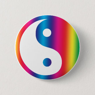 Rainbow Yin Yang Button