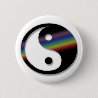 Rainbow Yin Yang Button