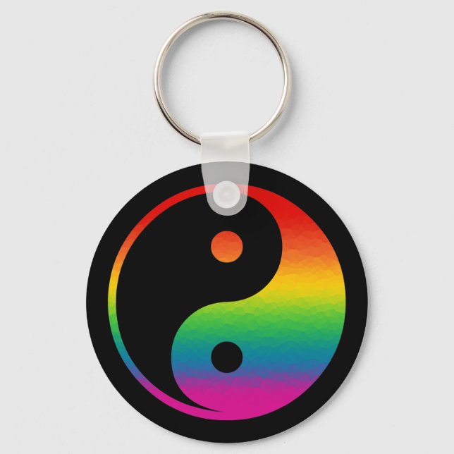 Rainbow Yin Yang Keychain (Front)