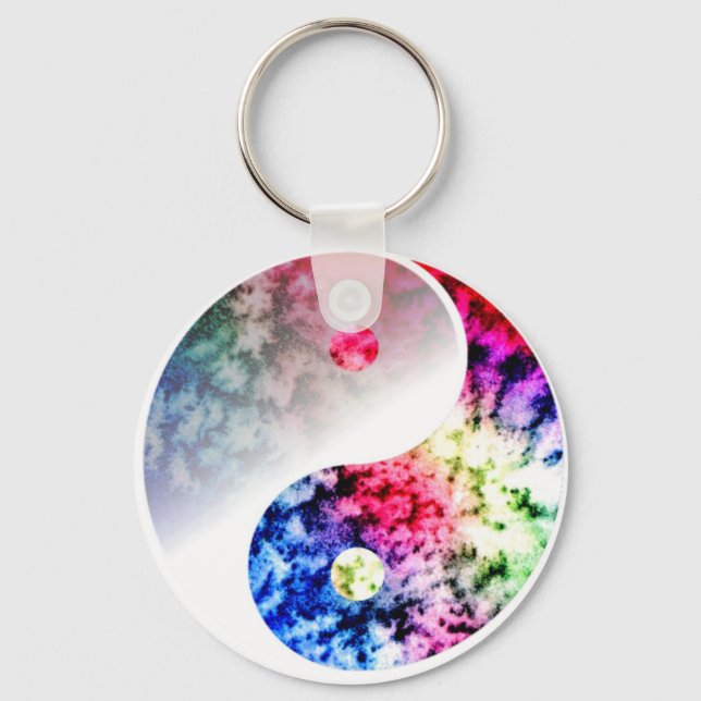 Rainbow Yin Yang Keychain (Front)