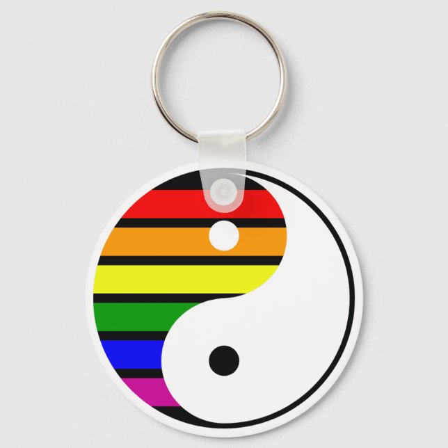 Rainbow Yin Yang Keychain (Front)