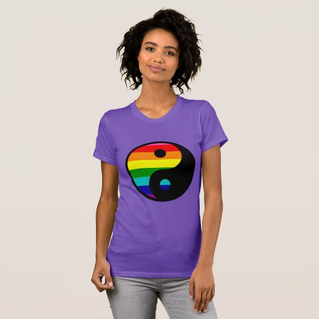 Rainbow Yin Yang LGBTQ Pride Symbol  T-Shirt (Front Full)