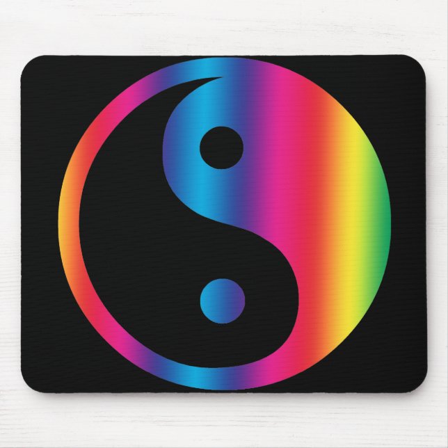 Rainbow Yin Yang Mouse Pad (Front)