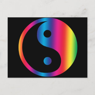 Rainbow Yin Yang Postcard