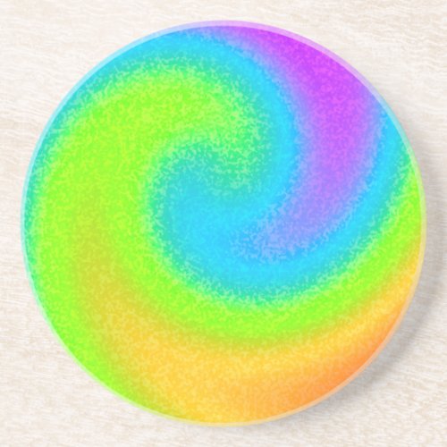 Rainbow Yin Yang Sandstone Coaster