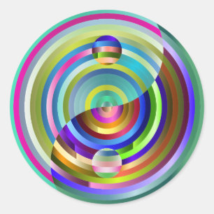 rainbow yin yang stickers