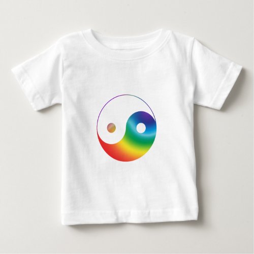 Rainbow Yin Yang Symbol Baby T_Shirt