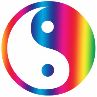 Rainbow Yin Yang Symbol Cutout