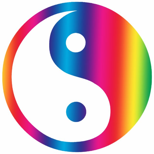 Rainbow Yin Yang Symbol Cutout (Front)