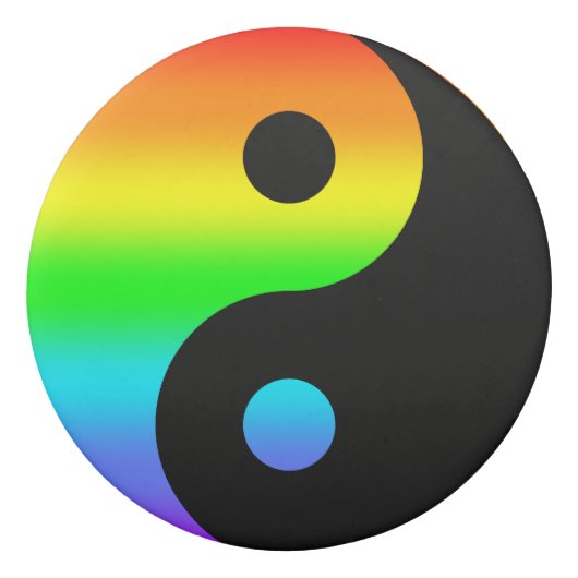 Rainbow Yin Yang Symbol Eraser (Front)