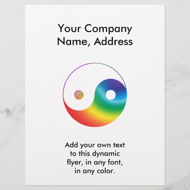 Rainbow Yin Yang Symbol Flyer (Front)