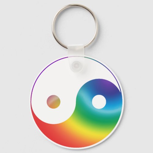 Rainbow Yin Yang Symbol Keychain