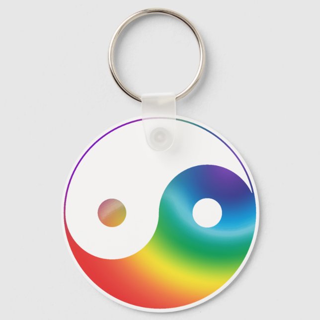 Rainbow Yin Yang Symbol Keychain (Front)