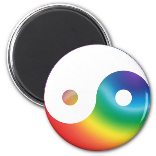 Rainbow Yin Yang Symbol Magnet