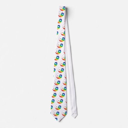Rainbow Yin Yang Symbol Neck Tie