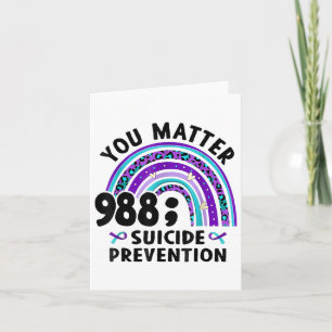 Rainbow You 988 Suicide Prevention Awareness Ribbo Card
