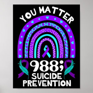 Rainbow You Problem 988 Suicide Prevention Awarene Poster