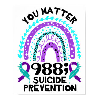 Rainbow You Problem 988 Suicide Prevention Awarene Poster