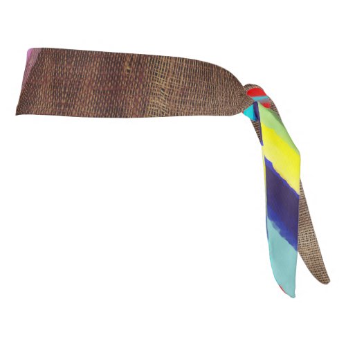 Rainbow yute tie headband