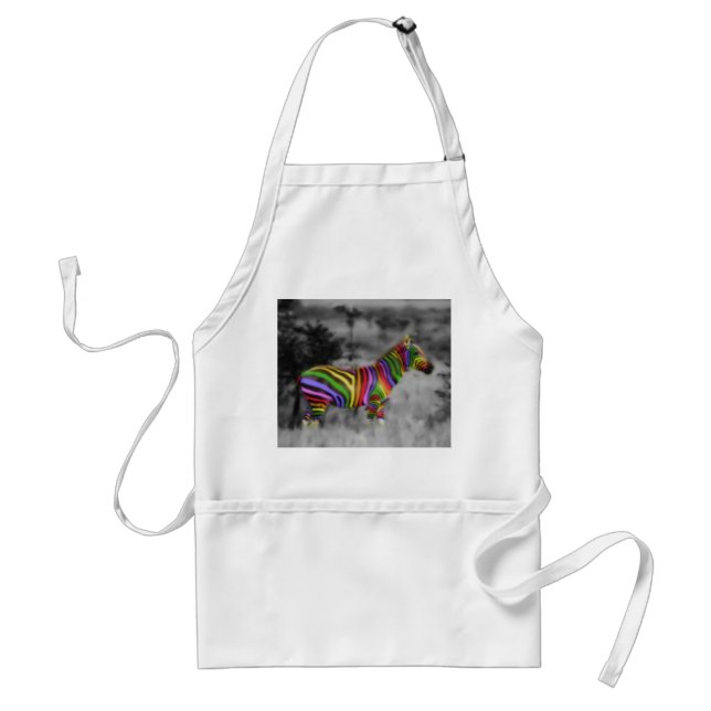 Rainbow Zebra Adult Apron (Front)