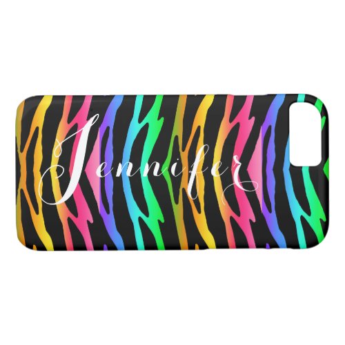 Rainbow Zebra Animal Pattern Print Teen Girl iPhone 87 Case