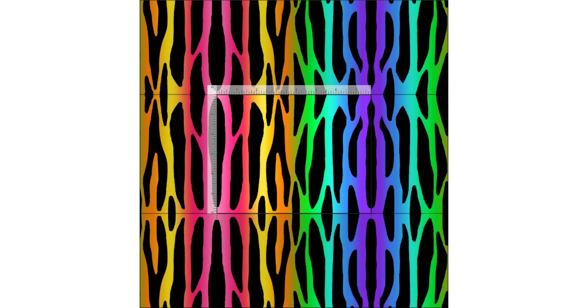 Neon Rainbow Zebra Stripes Animal Print Fabric