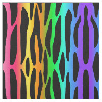 Rainbow Zebra Animal Print Stripes Fabric