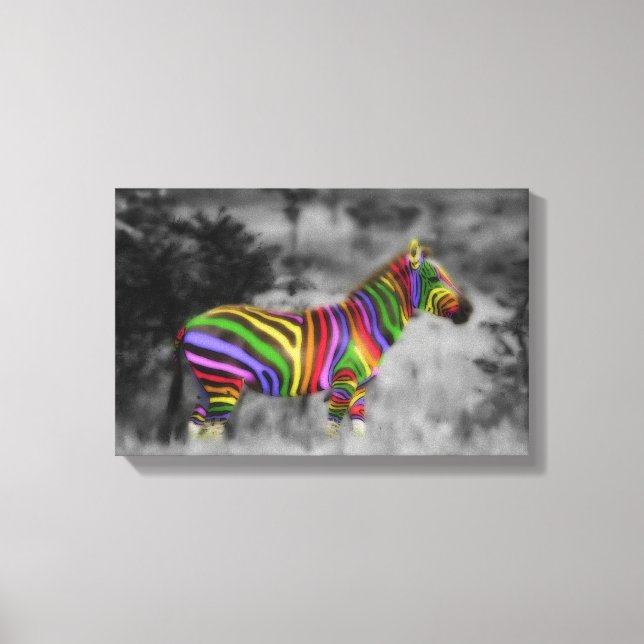 Rainbow Zebra Canvas Print (Front)