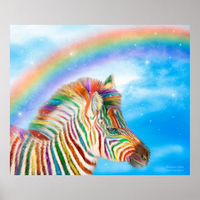 Rainbow Zebra Fine Art Poster/Print Poster (Front)