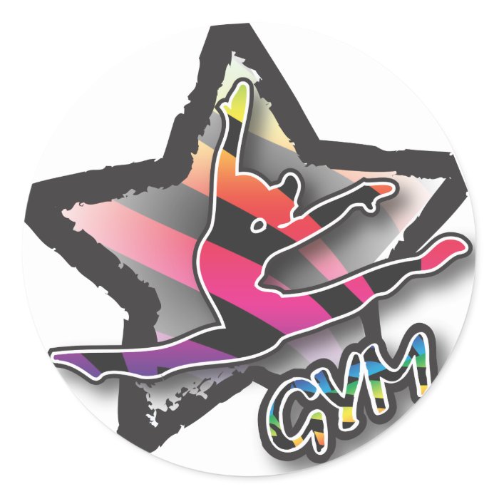 Rainbow Zebra Gymnastics Sticker