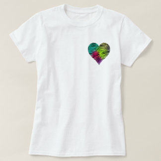 Rainbow Zebra Heart T-Shirt