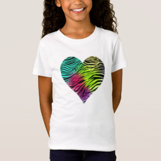Rainbow Zebra Heart Tee