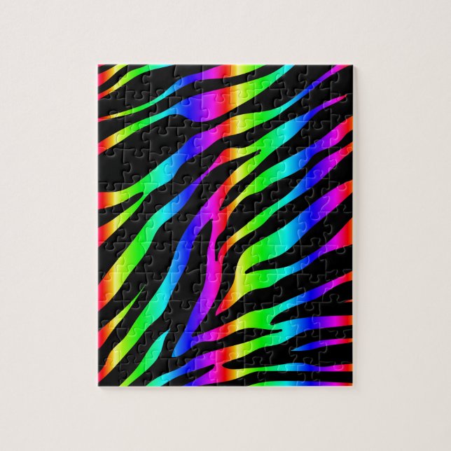 rainbow zebra jigsaw puzzle (Vertical)