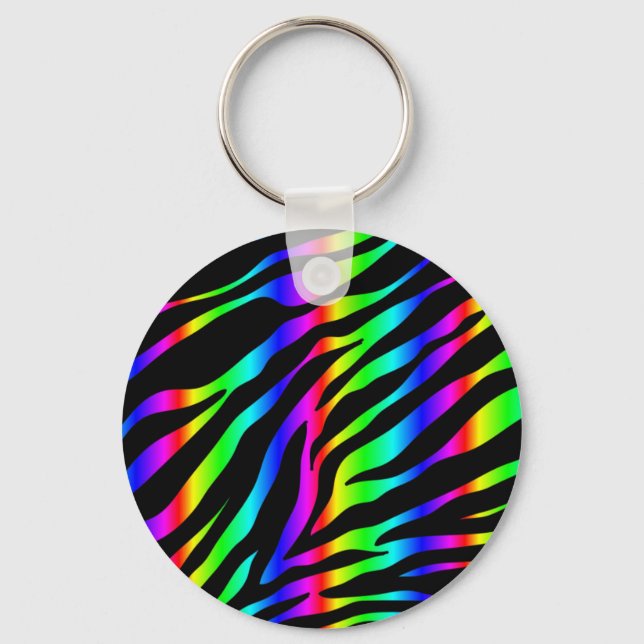 rainbow zebra keychain (Front)