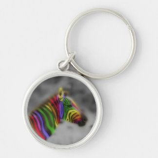 Rainbow Zebra Keychain