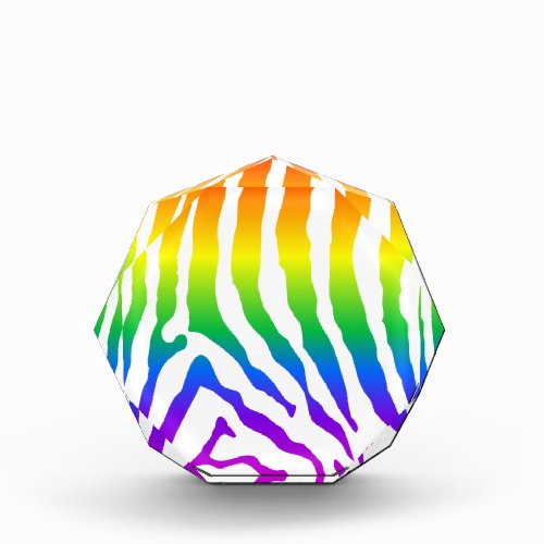 Rainbow Zebra Pattern Acrylic Award