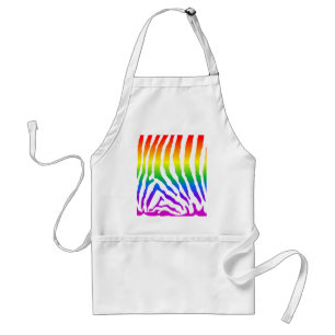 Rainbow Zebra Pattern Adult Apron