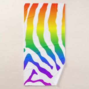 Rainbow Zebra Pattern Bath Towel