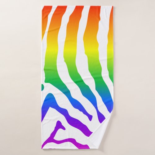 Rainbow Zebra Pattern Bath Towel
