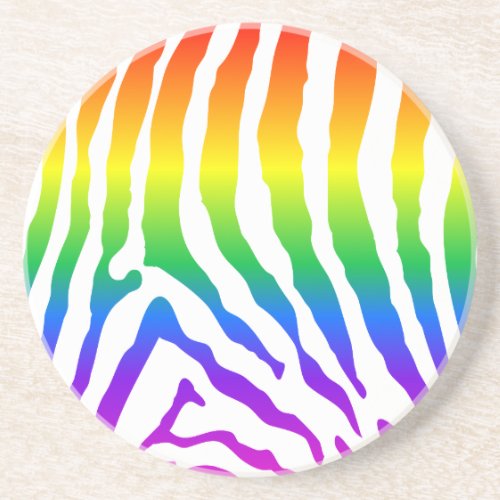 Rainbow Zebra Pattern Coaster