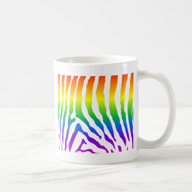 Rainbow Zebra Pattern Coffee Mug (Right)